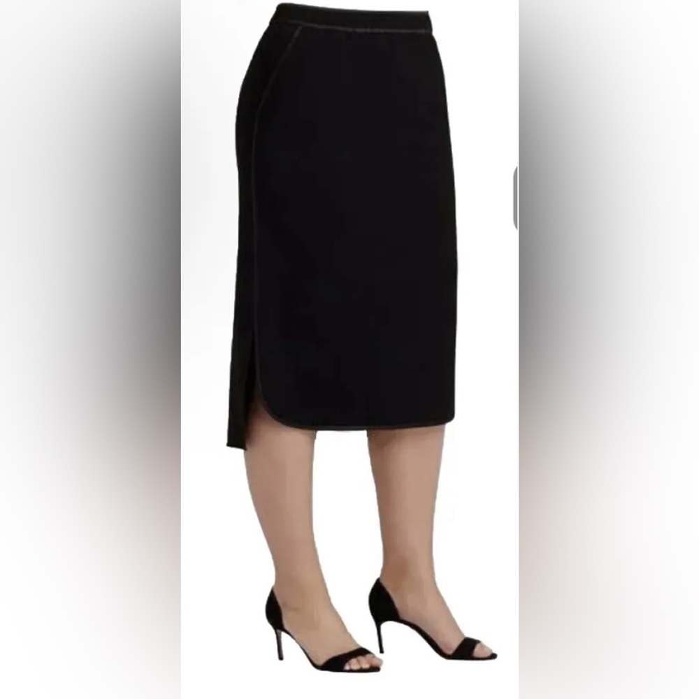 Lafayette 148 New York Midi Black Pencil Skirt New